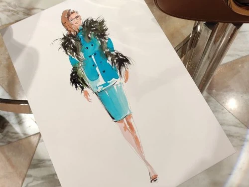 Live fashion sketching photo